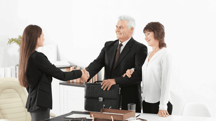 Senior couple consulting to tax specialist