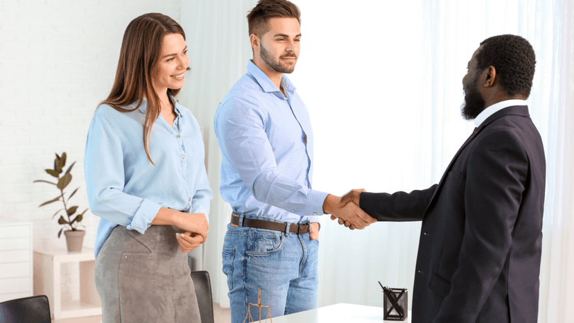 Couple trusting a consultant to handle complex property tax process