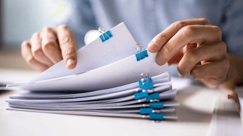 Homeowner organizing property tax documents for an appeal