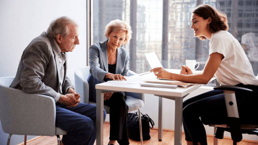 Senior homeowners receiving guidance on exemption application process