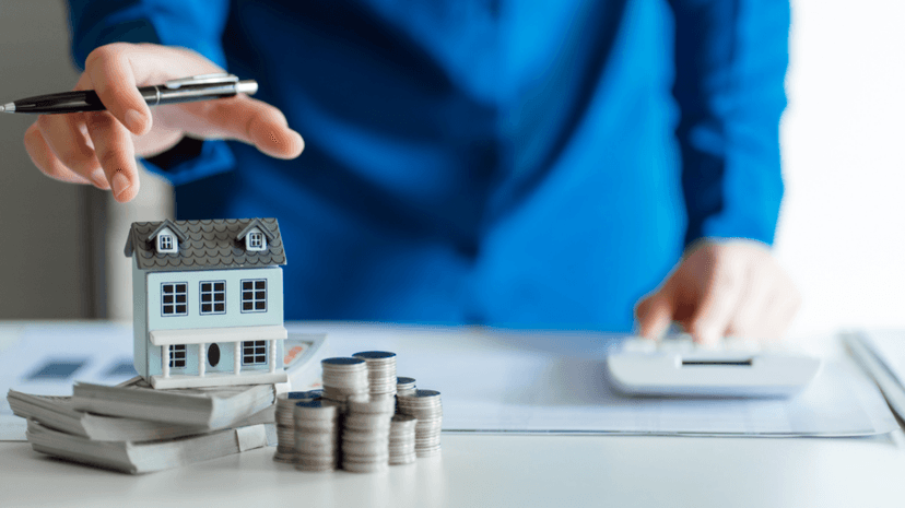 Home model and calculator representing property tax costs