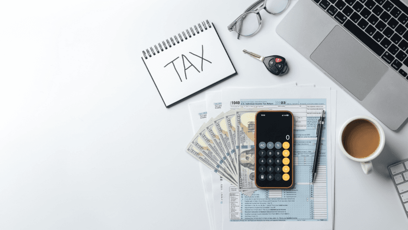 Property tax forms and cash illustrating how escrow manages tax payments